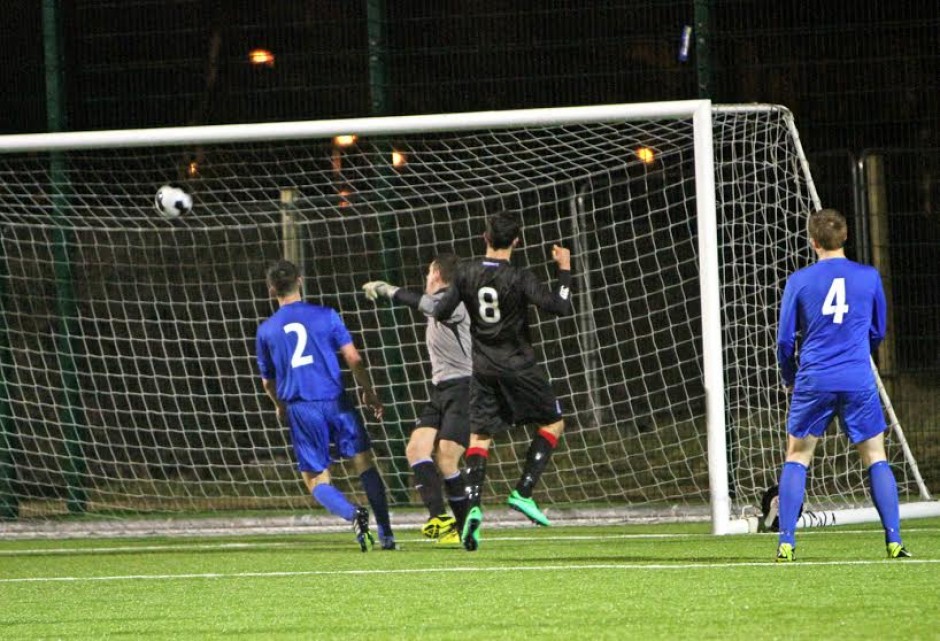 Stephen Traynor nets the Gypsies' opener. Pic: A. Baldiemann