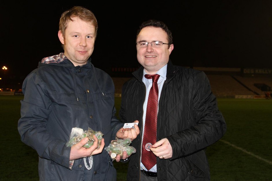 Andrew Meehan, pictured with club president Matt Devaney, saved €1 a day to pay for his membership. Pic: Eddie Lennon