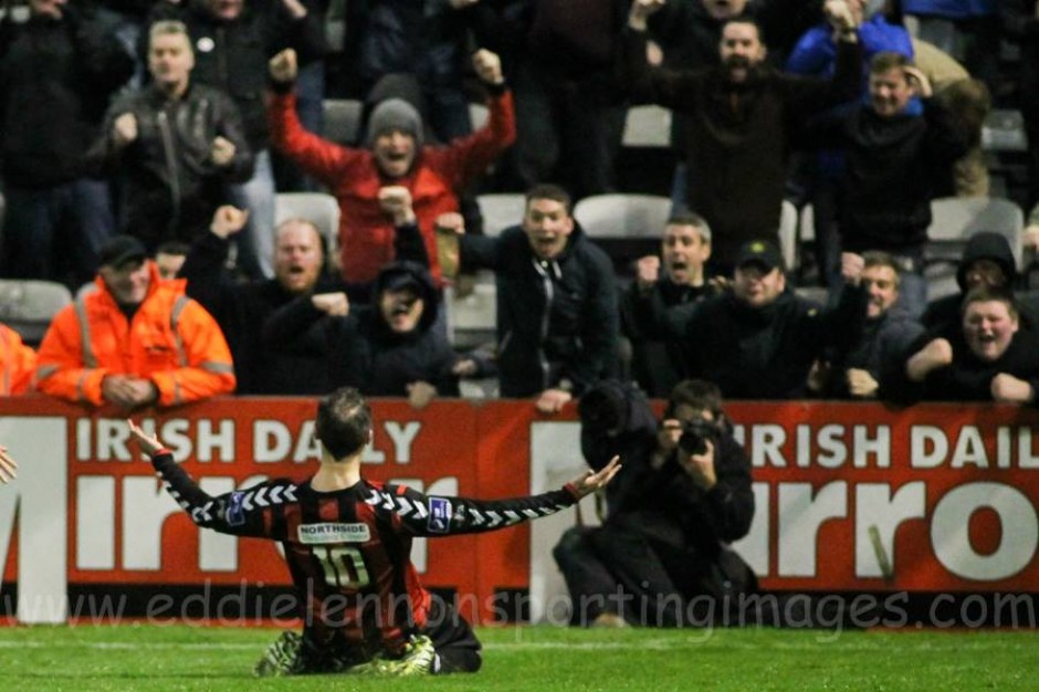 Jason Byrne celebrates - By Eddie Lennon