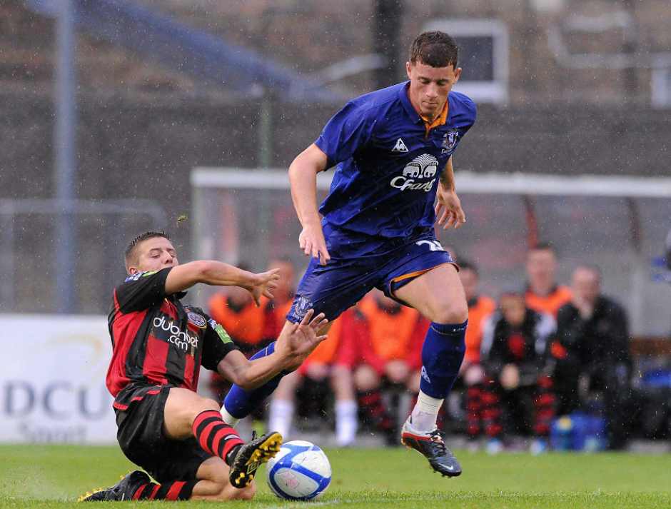 Keith Buckley tackles Ross Barkley in 2011