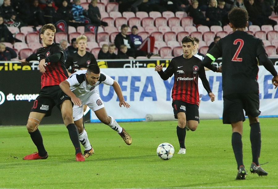 Ali Reghba makes a nuisance of himself in the Uefa Youth League - Stephen Burke